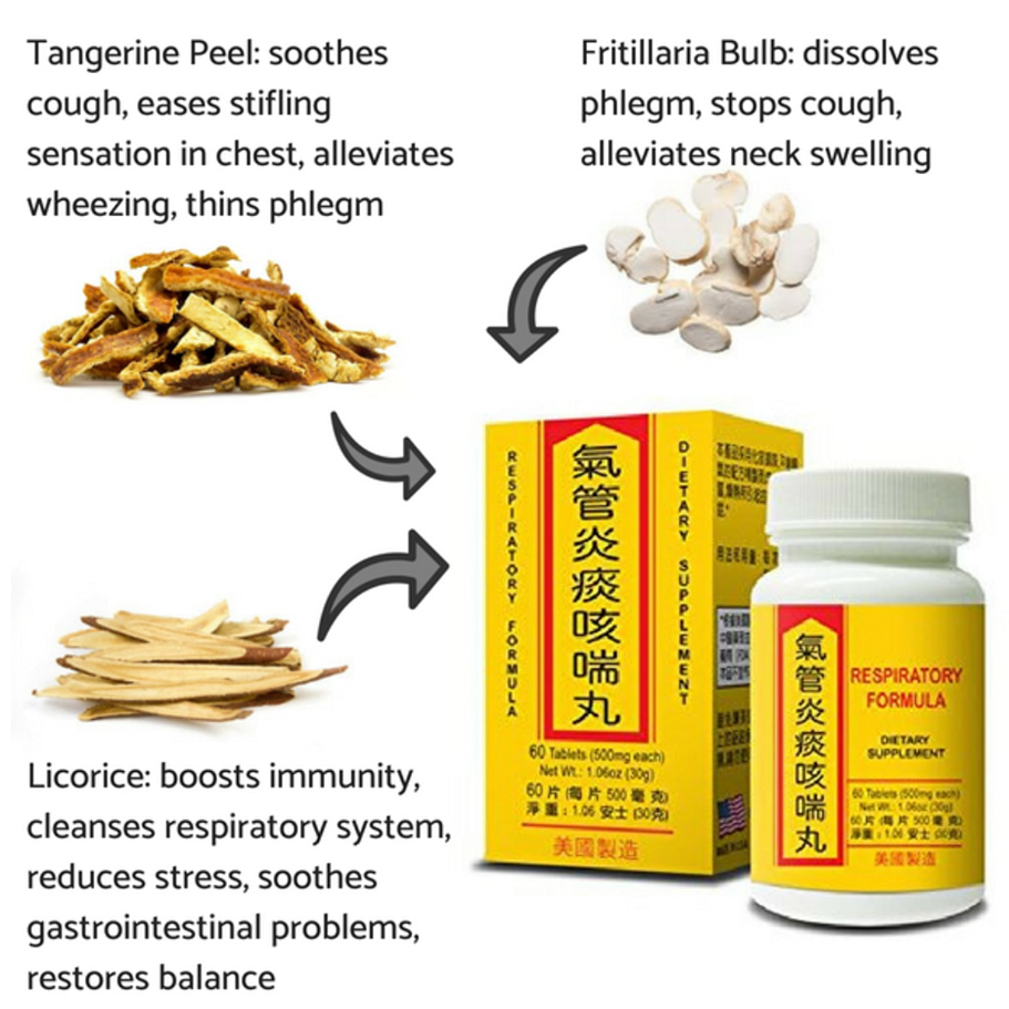 Qi Guan Yan Tan Ke Chuan Wan 气管炎痰咳喘丸 60Tablets