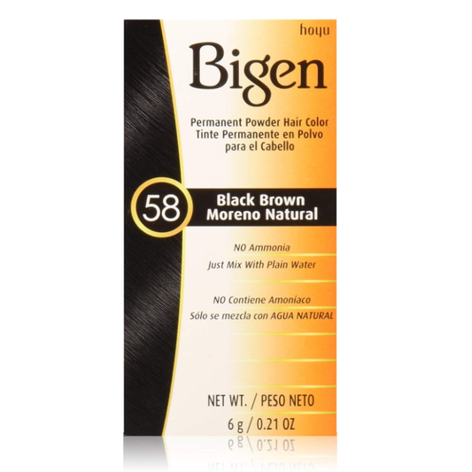 Bigen Powder Hair Dye #58 Black Brown 美源粉状染发剂 #58 黑棕色