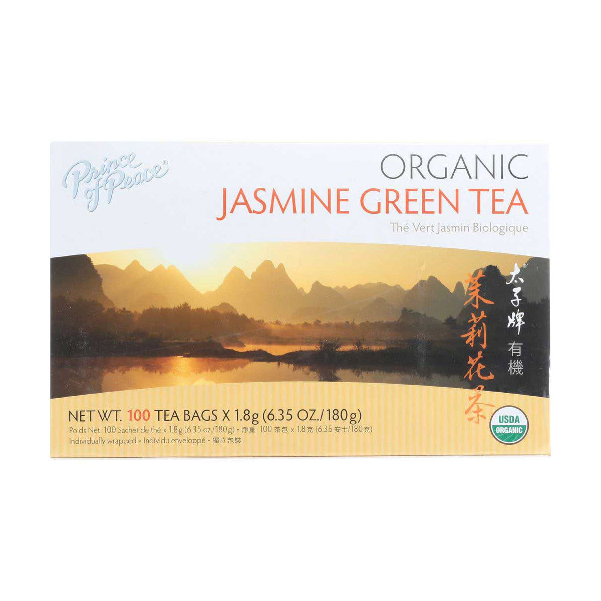 Prince of Peace USDA Organic Jasmine Green Tea太子牌有机茉莉花绿茶 100bags