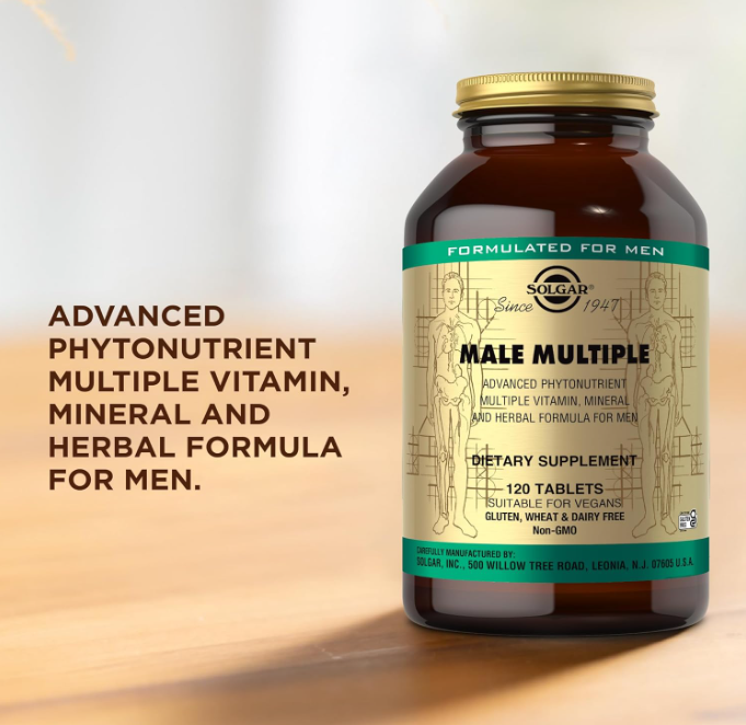 Solgar Male Multiple Multivitamin, Mineral & Herbal Formula 男性复合维生素 120 Tablets