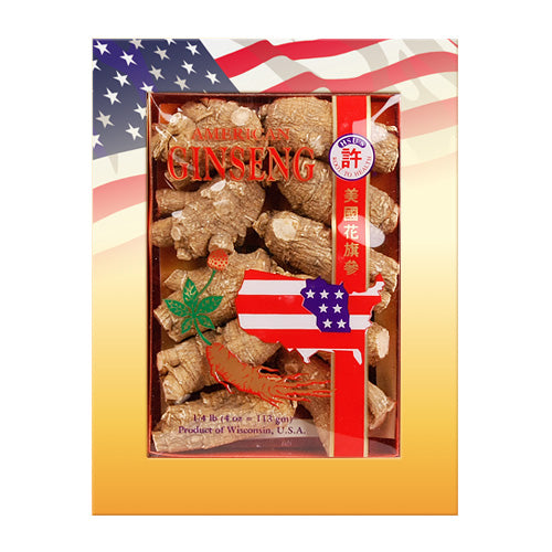 许氏美国花旗参 110-4圆短特大 Hsu's American Wisconsin Ginseng (Xu Shi Mei guo Hua qi shen) 4oz
