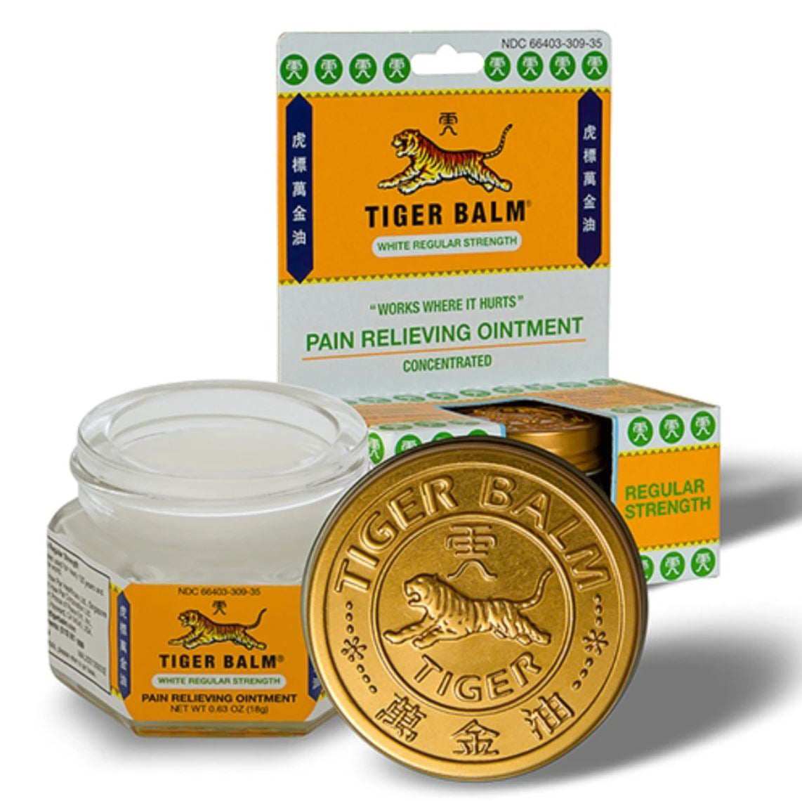 Tiger Balm Pain Relieving Ointment (White Regular Strength) 虎标白色强力万金油 18g