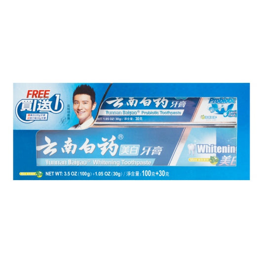 YunnanBaiyao Whitening Toothpaste Mint 100g+30g 云南白药美白牙膏