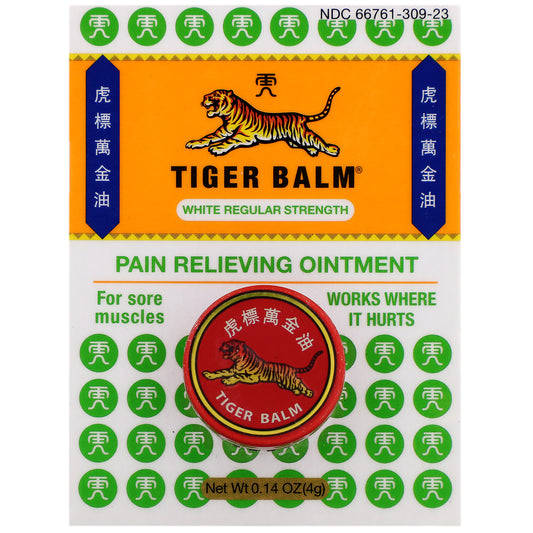Tiger Balm Pain Relieving Ointment (White Regular Strength) 虎标白色万金油 4g