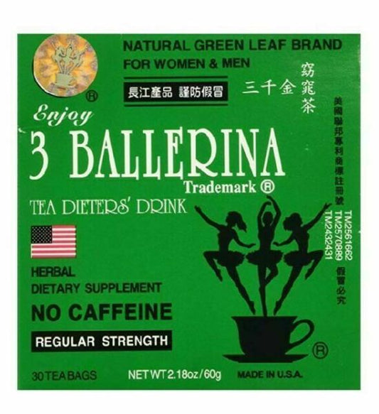3 Ballerina Regular Strength Dieters Tea Bags 三千金窈窕茶 18/30Tea Bags